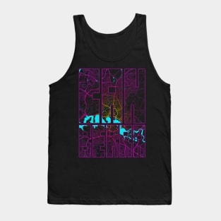 Canberra, Australia City Map Typography - Neon Tank Top